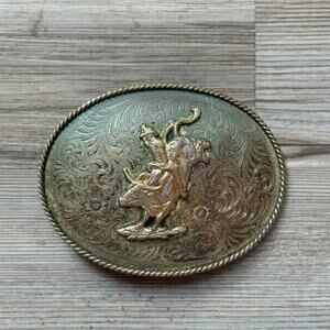 Montana Silversmiths 40th Anniversary Belt Buckle Bull Rider Rodeo Western